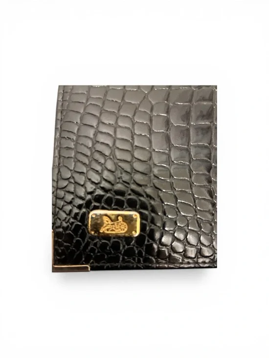 Celine Black Croc Embossed Leather Bifold Wallet | Gold Hardware - Picture 6 of 6